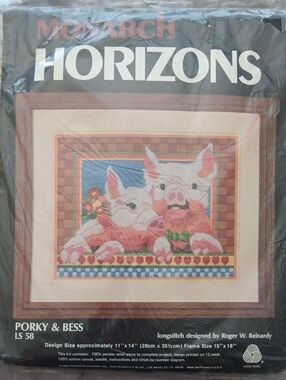 Monarch Horizons "Porky & Bess" Needlepoint Kit